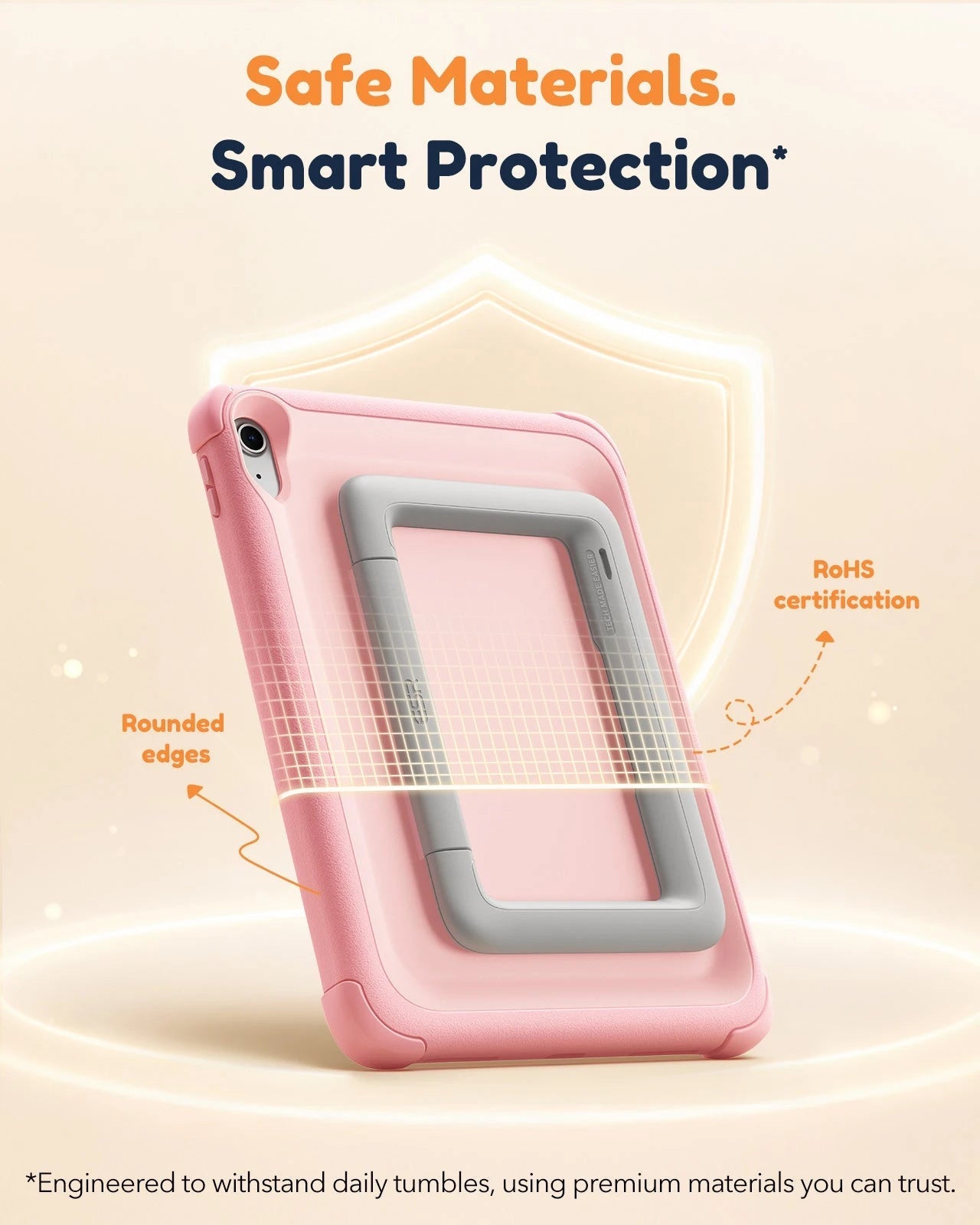 iPad 11" (A16) 2025 Bounce Case for Kids - Pink ESR ESR
