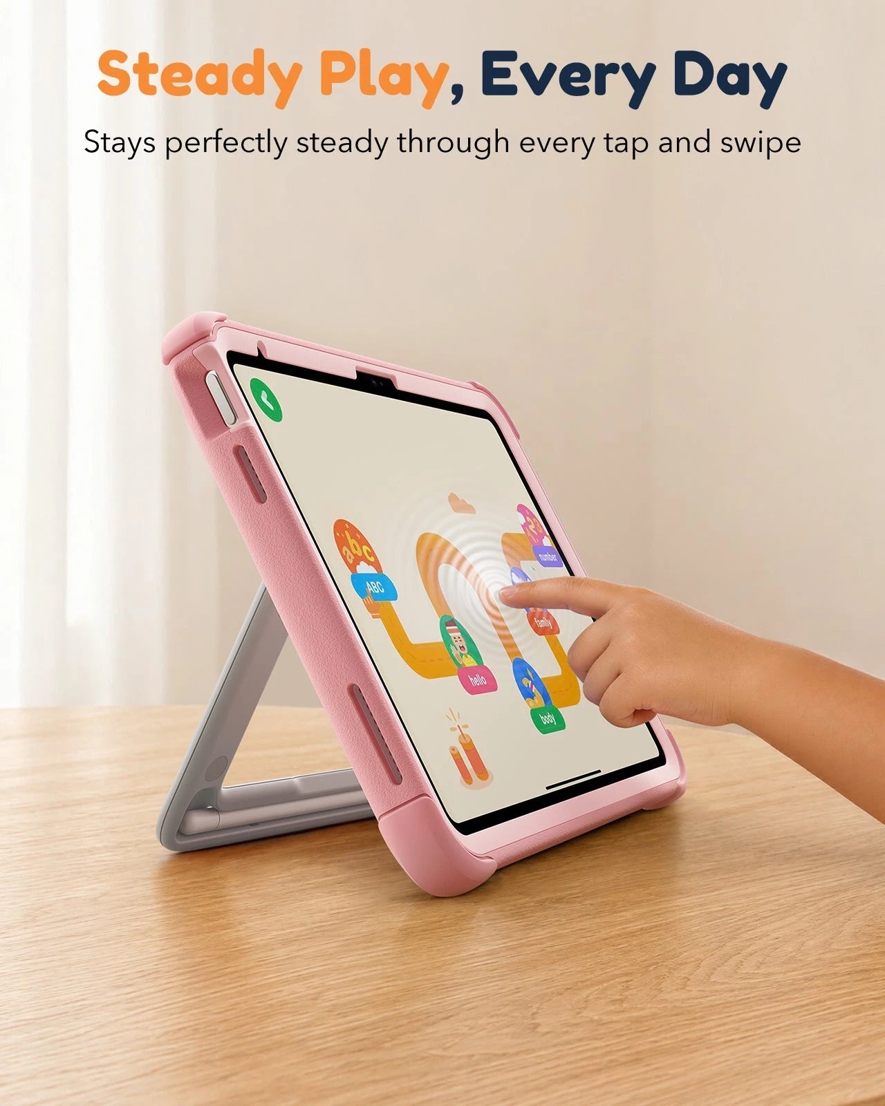 iPad 11" (A16) 2025 Bounce Case for Kids - Pink ESR ESR