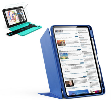 iPad 11" (A16) 2025 Bundle Flip Magnetic Case with Pencil Holder & Armorite® Paper-Feel Protection - Navy Blue ESR ESR