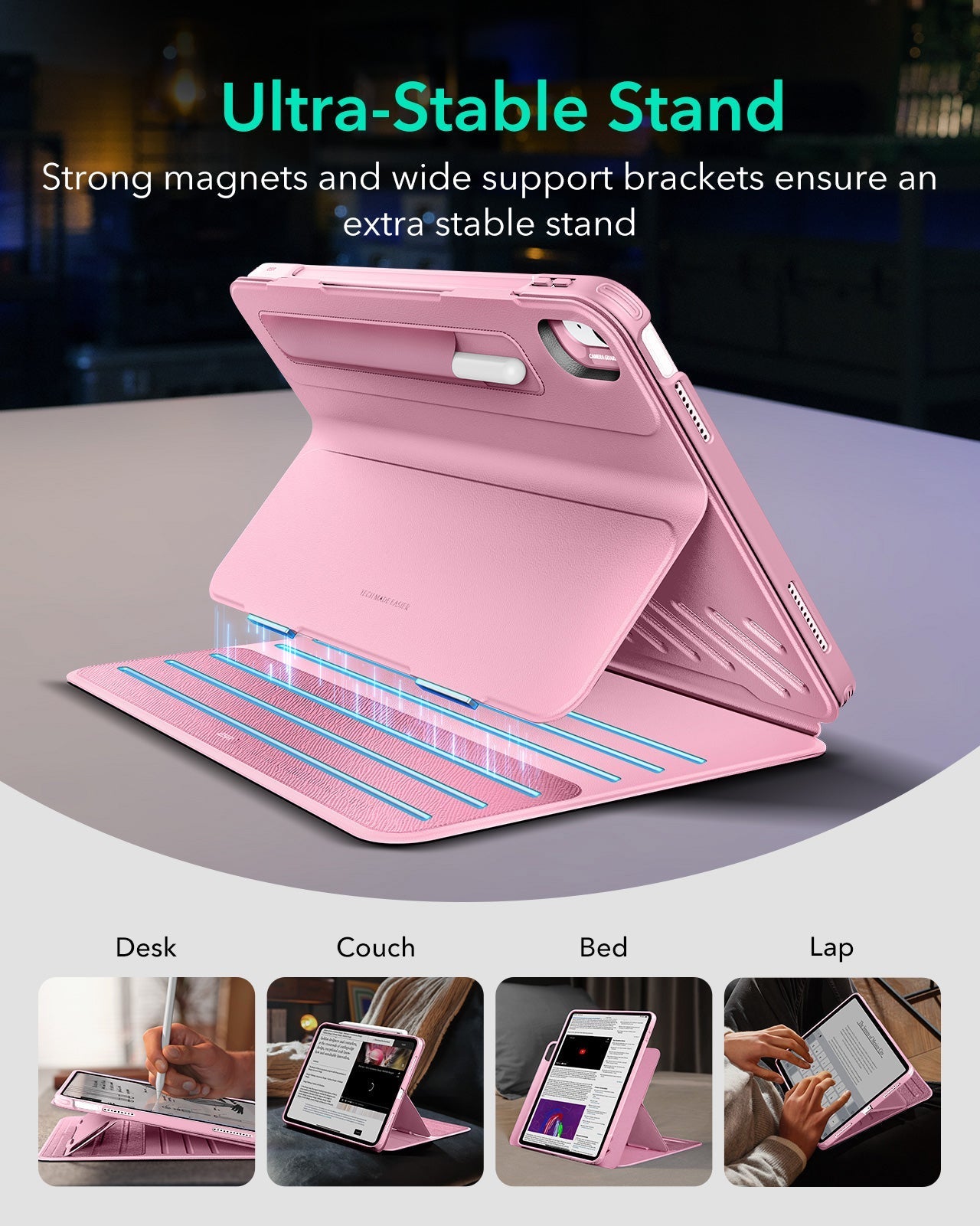 iPad 11" (A16) 2025 Bundle Shift Magnetic Case & Armorite® Paper-Feel Protection - Pink ESR ESR