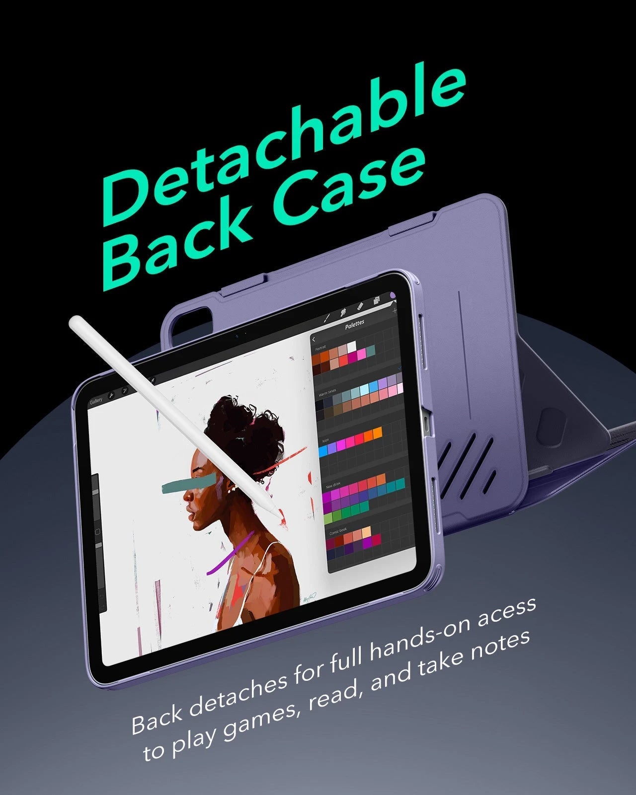iPad 11" (A16) 2025 Bundle Shift Magnetic Case & Armorite® Paper-Feel Protection - Purple ESR ESR