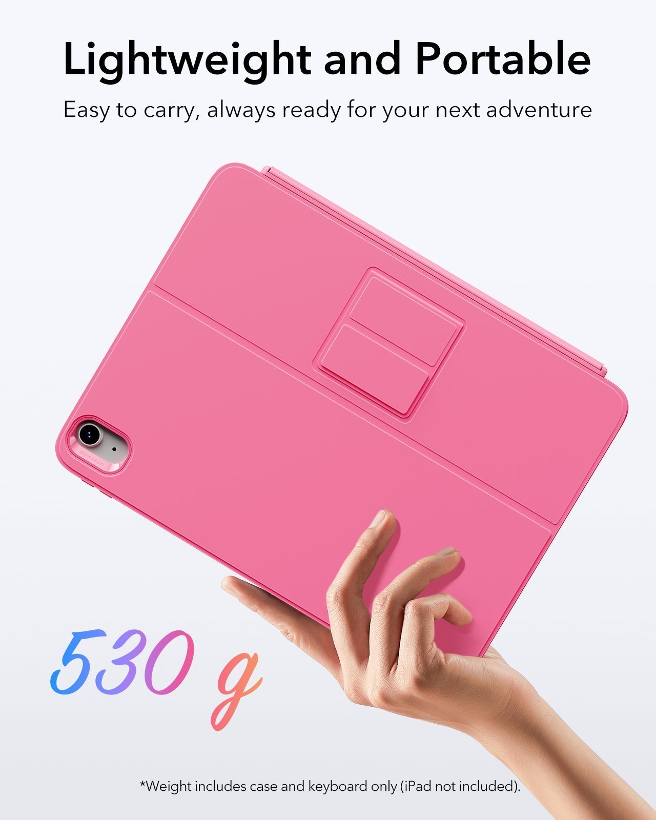 Pink keyboard case-Lightweight and portable