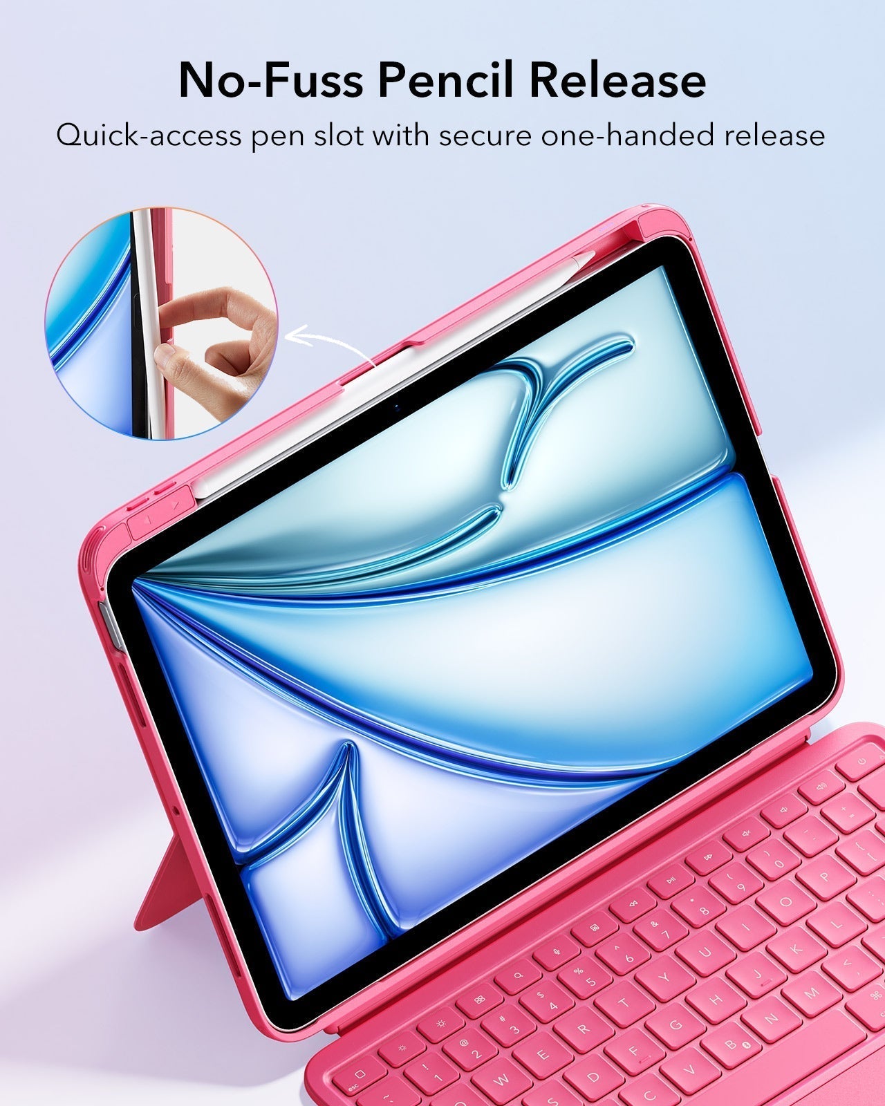 Pink keyboard case-No-Fuss pencill release