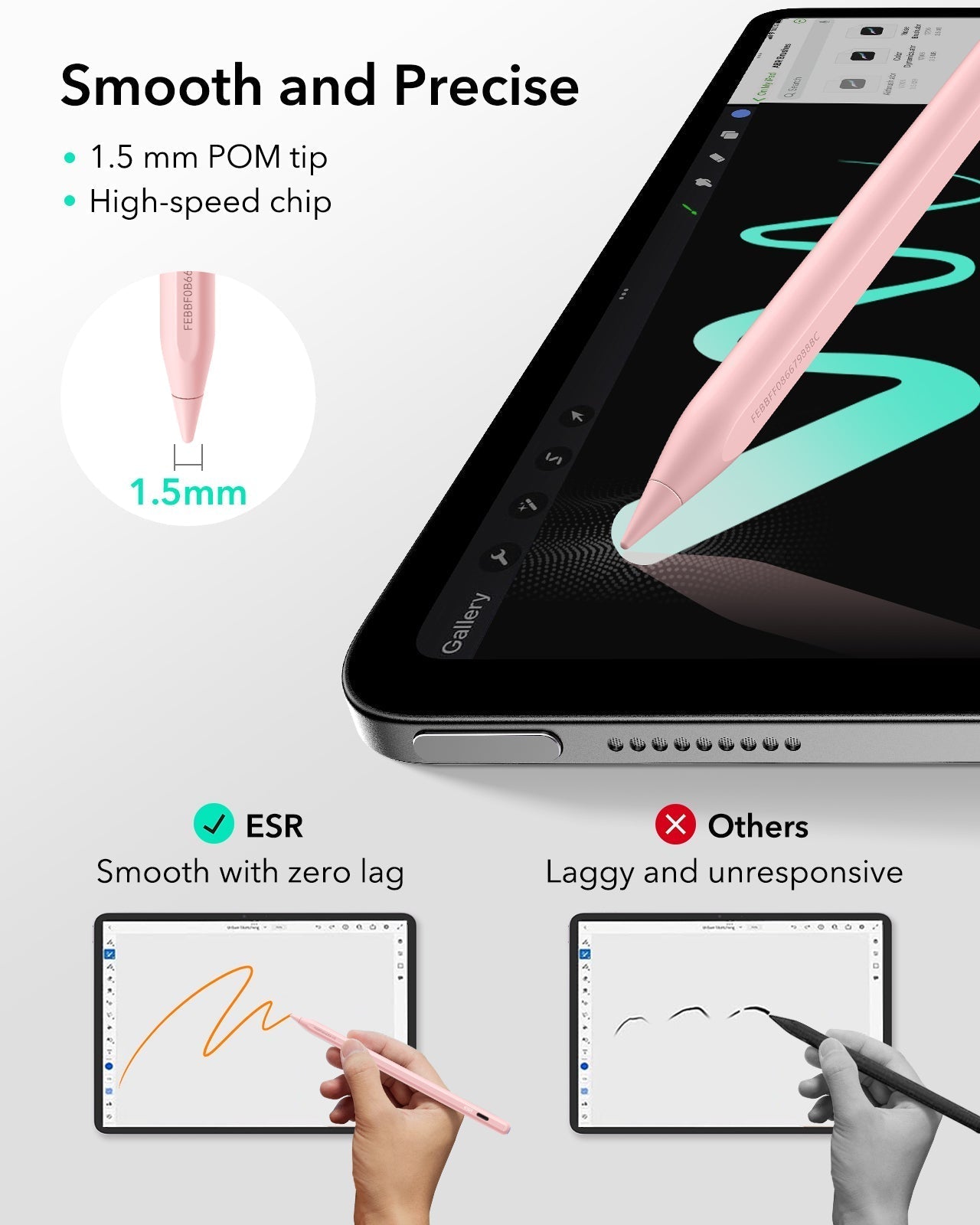 Pink Geo Digital pencil-Smooth and precise