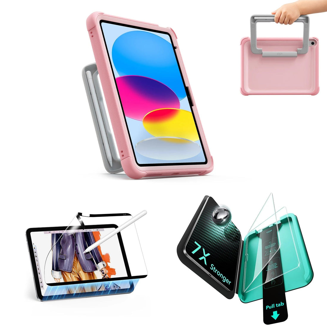 iPad 11" (A16) 2025 Kids All-in-One Bundle - Pink ESR ESR