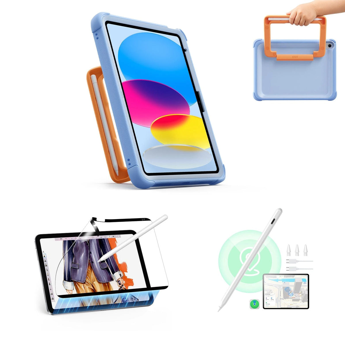 iPad 11" (A16) 2025 Kids Creator Bundle - Sky Blue ESR ESR