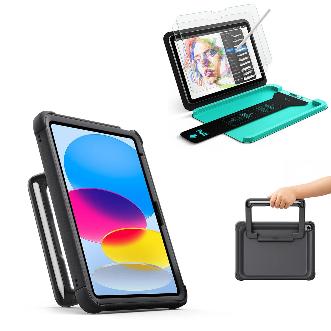 iPad 11" (A16) 2025 Kids Write & Protect Bundle - Black ESR ESR