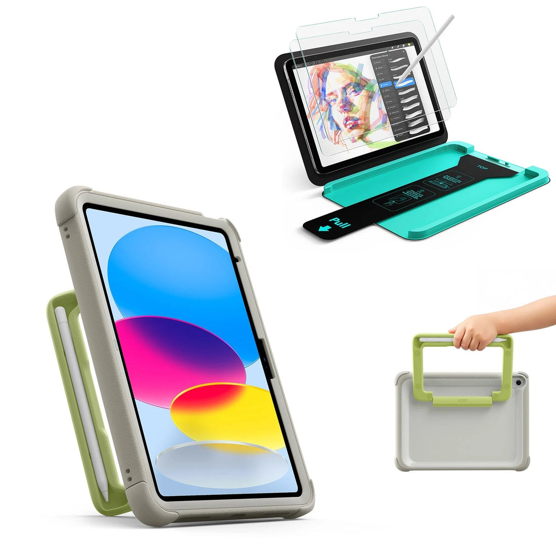 iPad 11" (A16) 2025 Kids Write & Protect Bundle - Gray ESR ESR