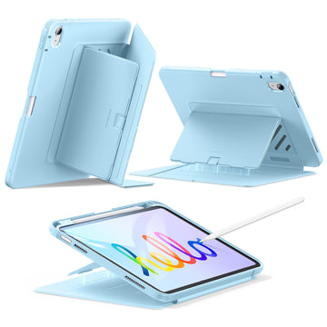iPad 11" (A18) 2026 Flip Magnetic Case with Pencil Holder - Sky Blue