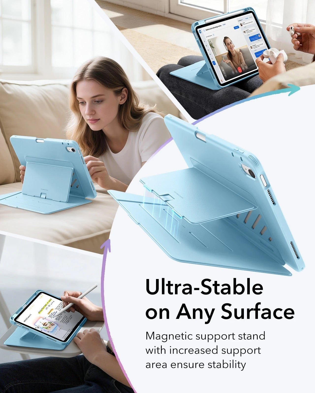 iPad 11" (A18) 2026 Flip Magnetic Case with Pencil Holder - Sky Blue ESR ESR