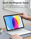 iPad_11th_Generation_Rebound_Magnetic_Keyboard_Case_white-quick-set magnetic stand(OPEN UP AND INSTANTLY ACHIEVE THE PERFECT ANGLE ON THE FLOATING-STYLE STAND)