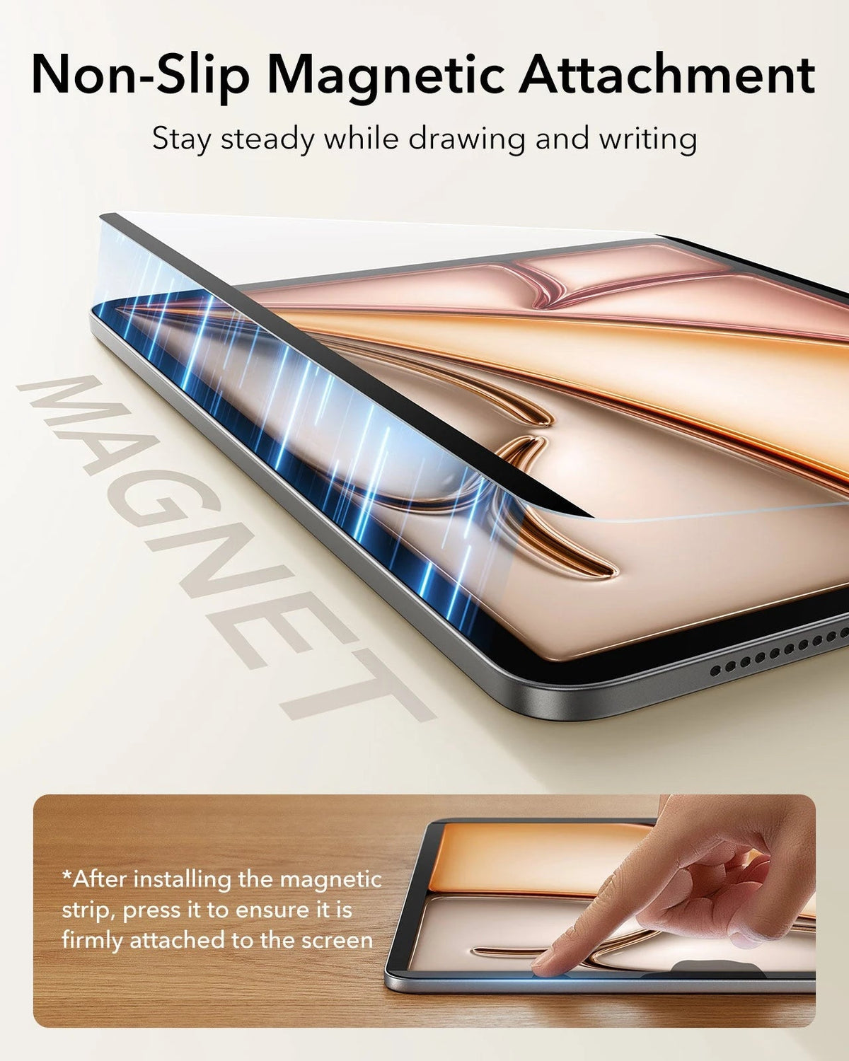 Blue Flex iPad Air 11 M2 Keyboard Case, 7X Magnetic Paper-Feel Kit-Non-slip magnetic attachment