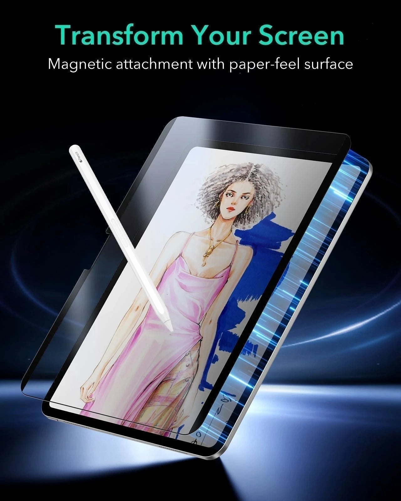 Transform your Screen-nagnetic attachment with paper feel surface