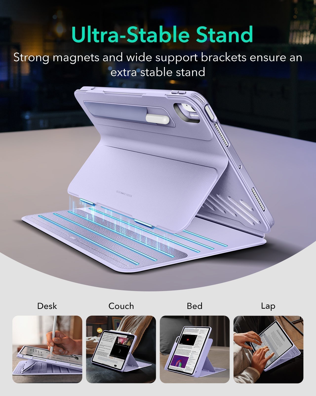 iPad Air 11" (M4) 2026 Bundle Shift Magnetic Case & Armorite® Paper-Feel Protection - Light Purple ESR ESR