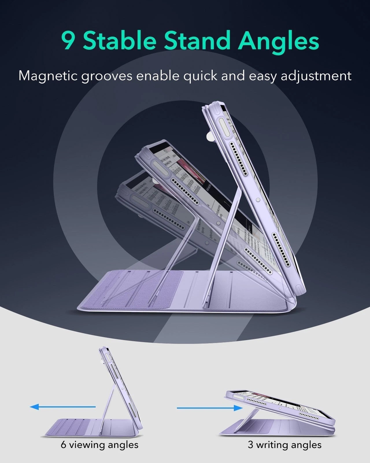 iPad Air 11" (M4) 2026 Bundle Shift Magnetic Case & Armorite® Paper-Feel Protection - Light Purple ESR ESR