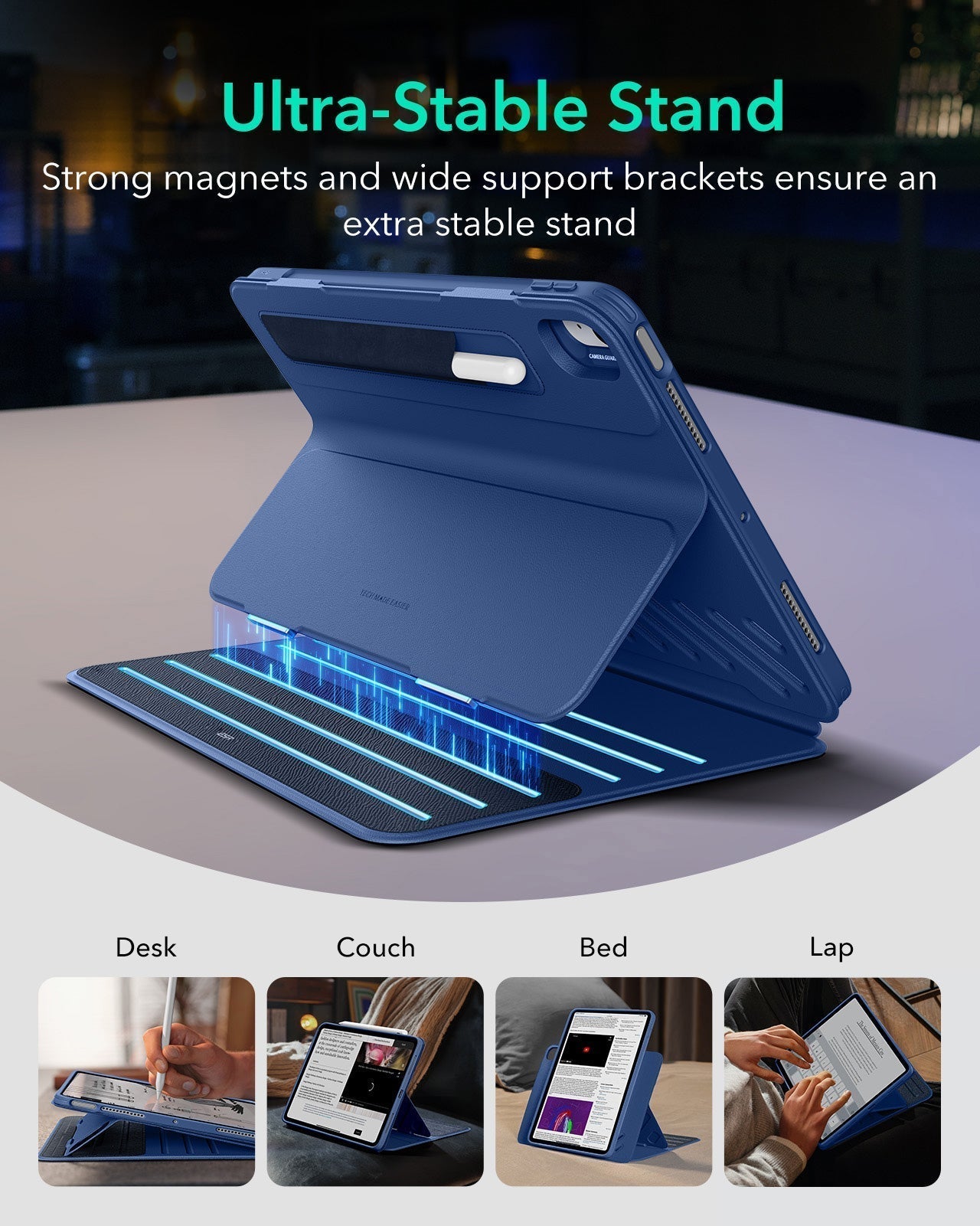 iPad Air 11" (M4) 2026 Bundle Shift Magnetic Case & Armorite® Paper-Feel Protection - Navy Blue ESR ESR