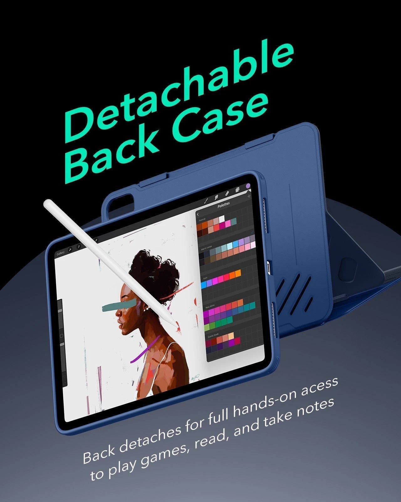 iPad Air 11" (M4) 2026 Bundle Shift Magnetic Case & Armorite® Paper-Feel Protection - Navy Blue ESR ESR