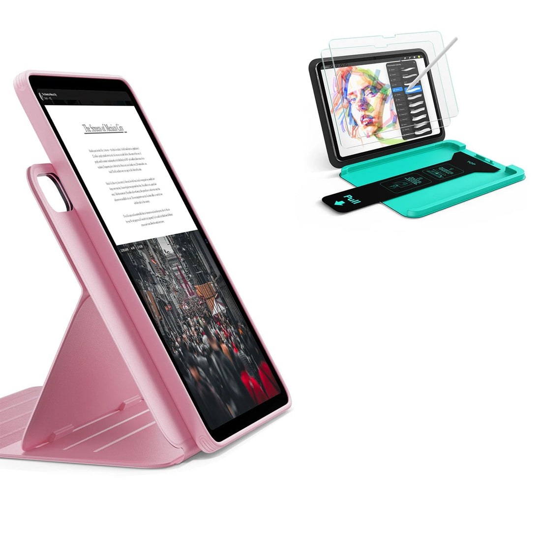 iPad Air 11" (M4) 2026 Bundle Shift Magnetic Case & Armorite® Paper-Feel Protection - Pink ESR ESR