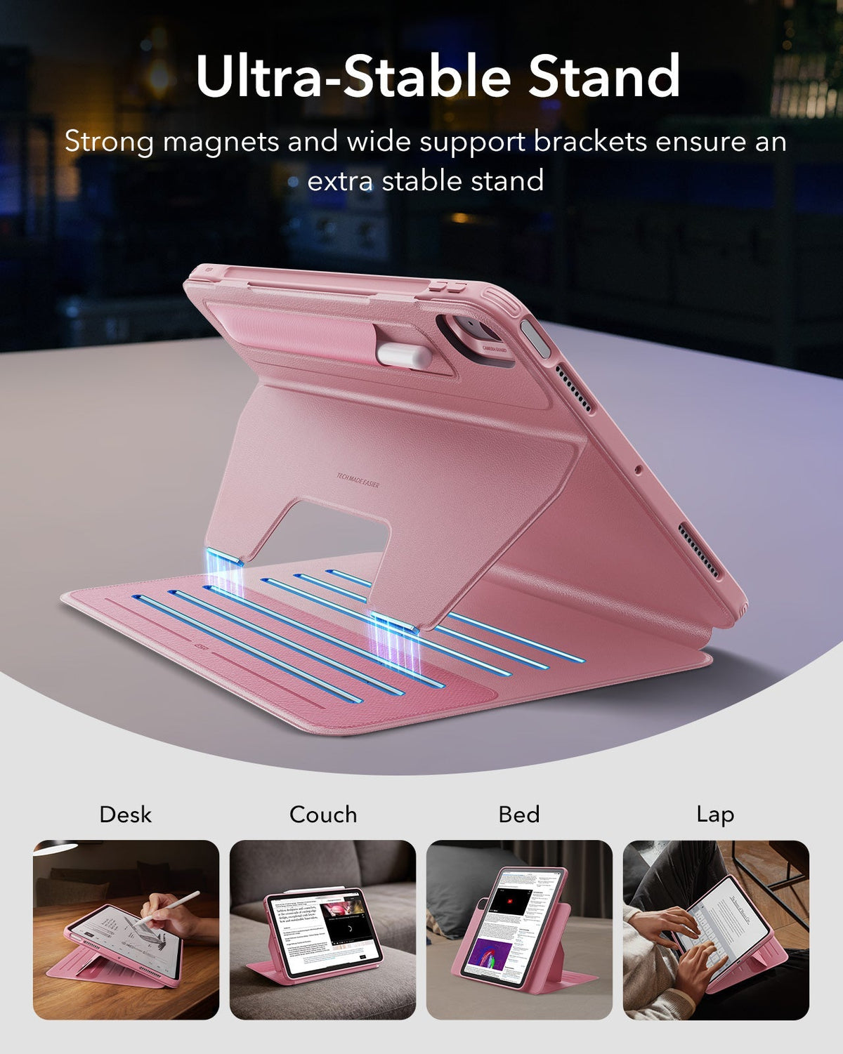 iPad Air 11" (M4) 2026 Bundle Shift Magnetic Case & Armorite® Paper-Feel Protection - Pink ESR ESR