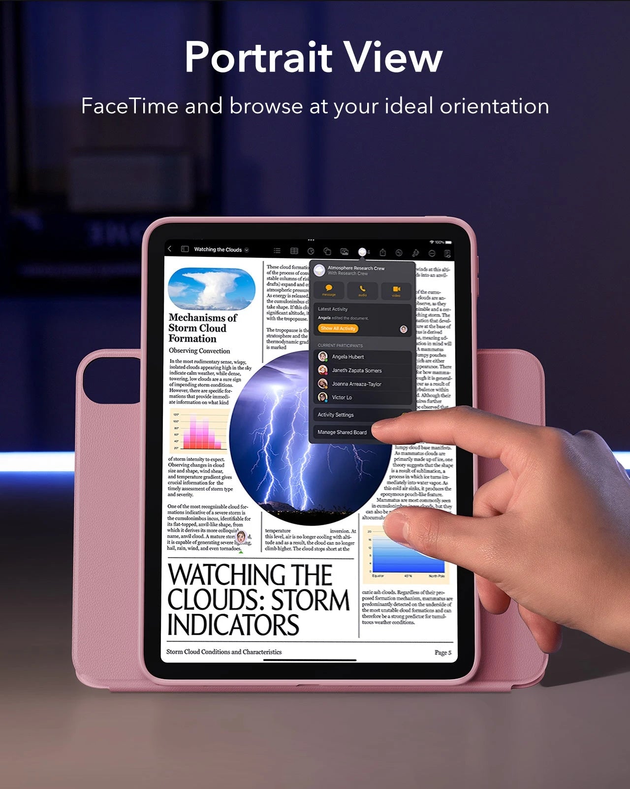 iPad Air 11" (M4) 2026 Bundle Shift Magnetic Case & Armorite® Paper-Feel Protection - Pink ESR ESR