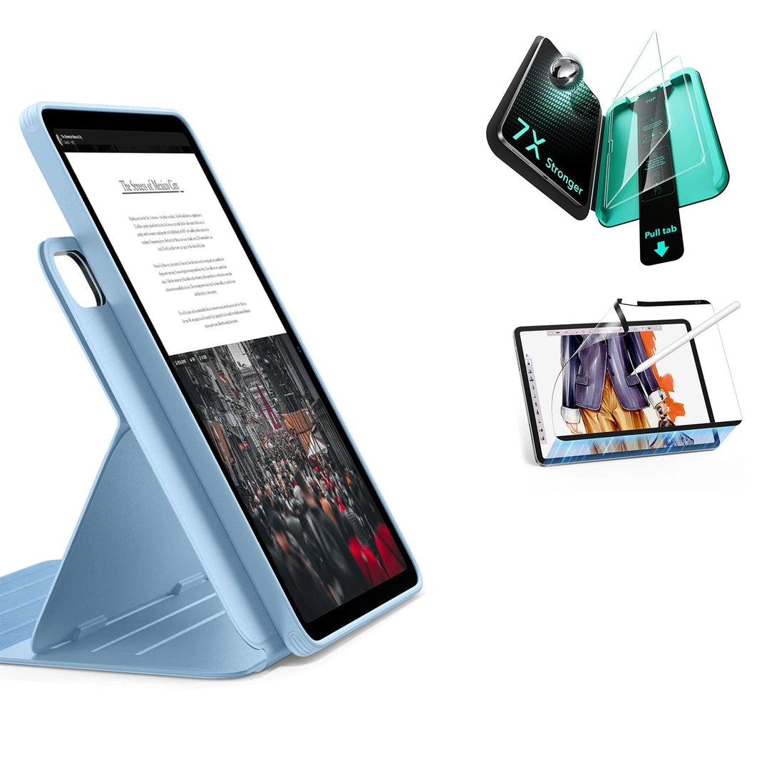 iPad Air 11" (M4) 2026 Bundle Shift Magnetic Case, Papel-Feel Magnetic & Armorite® Protection - Blue ESR ESR