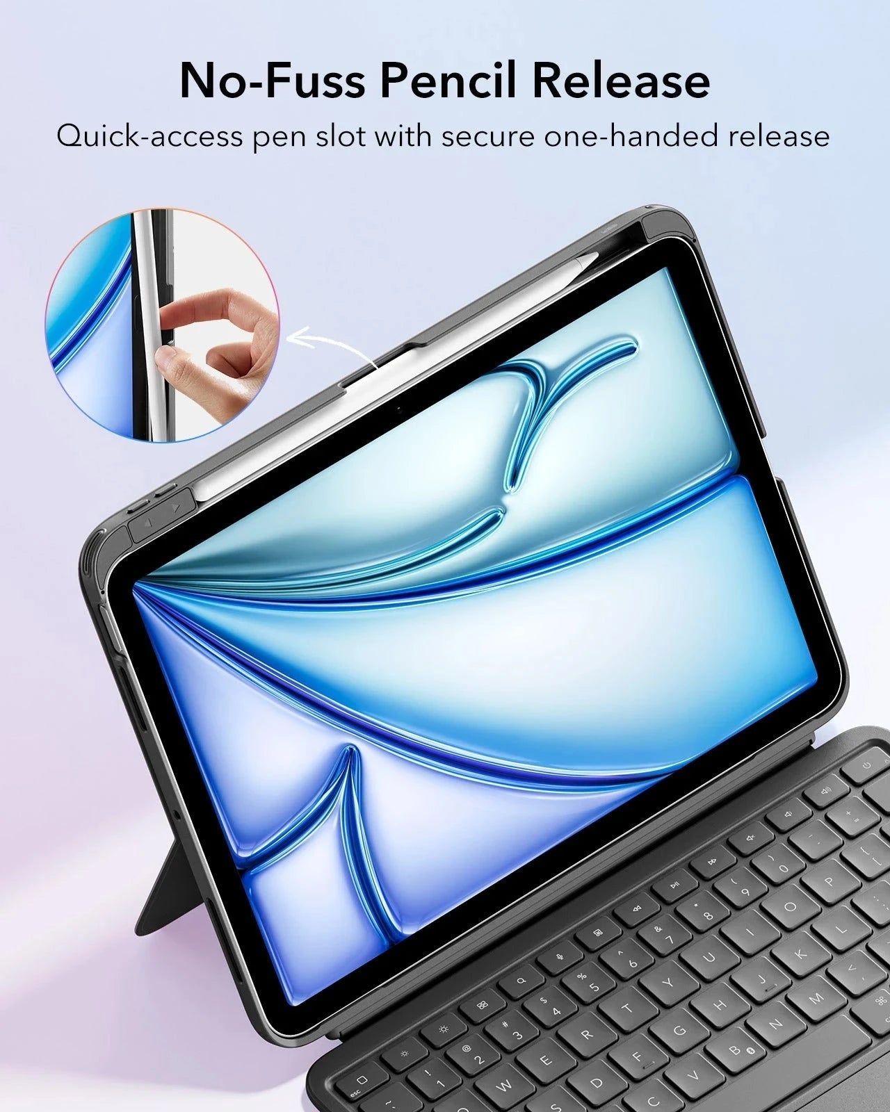 ipad Air 11 keyboard case with pencil holder
