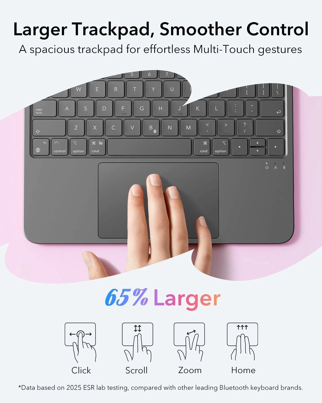 ipad Air 11 inch case with keyboard larger trackpad and smoother control