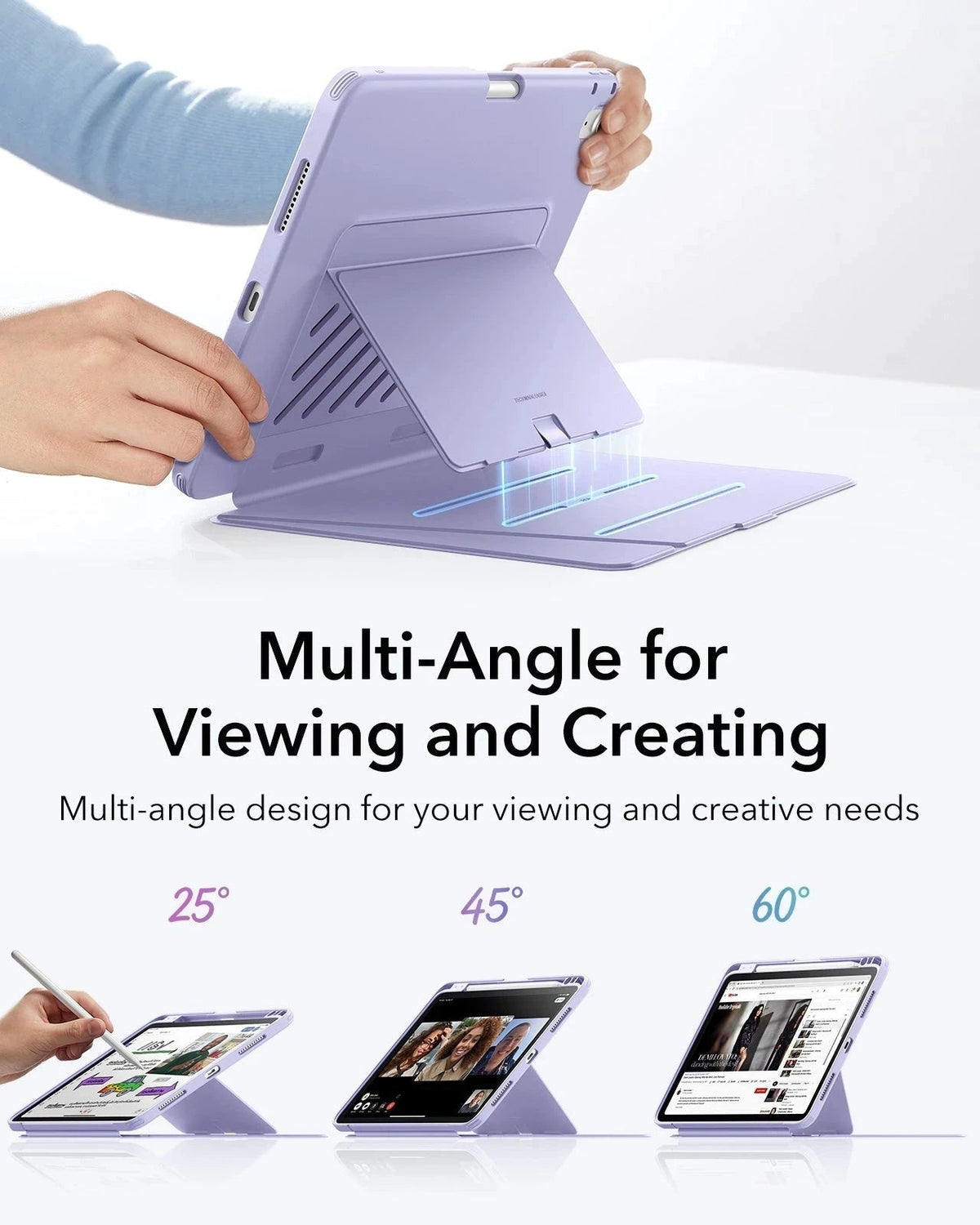 iPad Air 11" (M4) 2026 Flip Magnetic Case with Pencil Holder - Light Purple ESR ESR