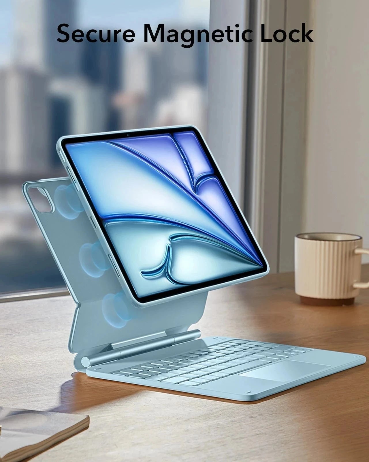 ipad Air 11(M4,2026) case with keyboard-Secure magnetic lock
