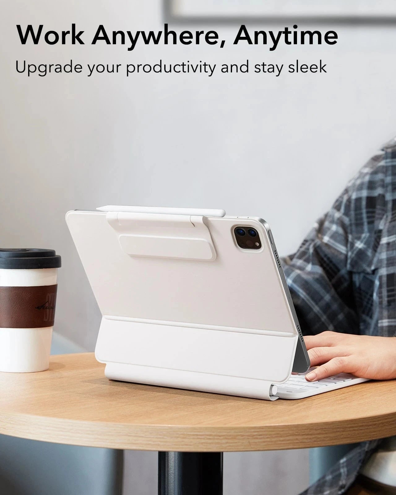 White keyboard case work anywhere，anytime