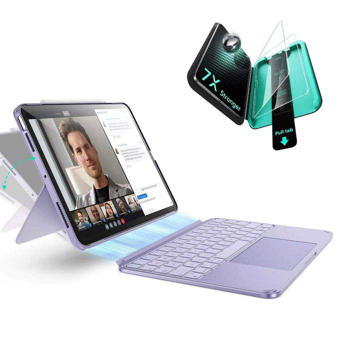 iPad Air 11" (M4) 2026 Shift Keyboard Case (Detachable) Protection Bundle -US Layout-Purple ESR ESR