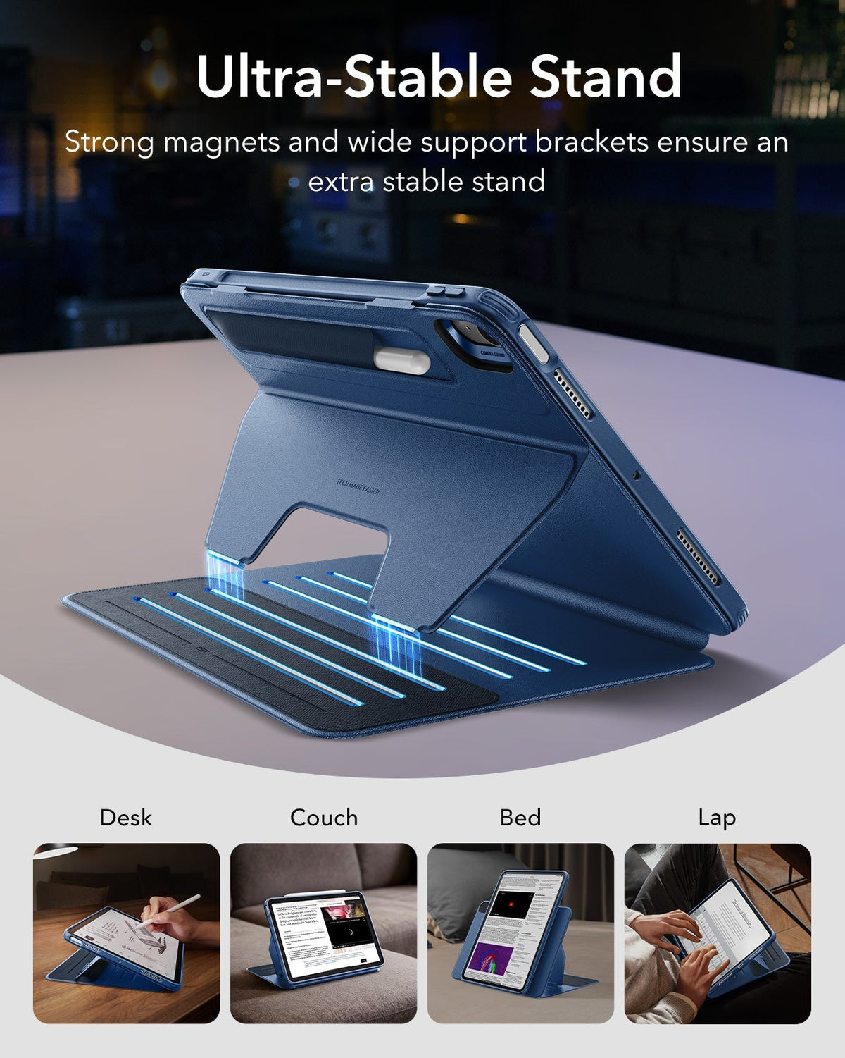 iPad Air 11" (M4) 2026 Shift Magnetic Case - Navy Blue ESR ESR