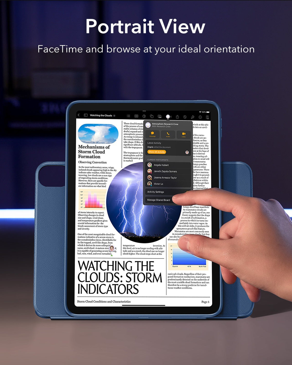 iPad Air 11" (M4) 2026 Shift Magnetic Case - Navy Blue ESR ESR