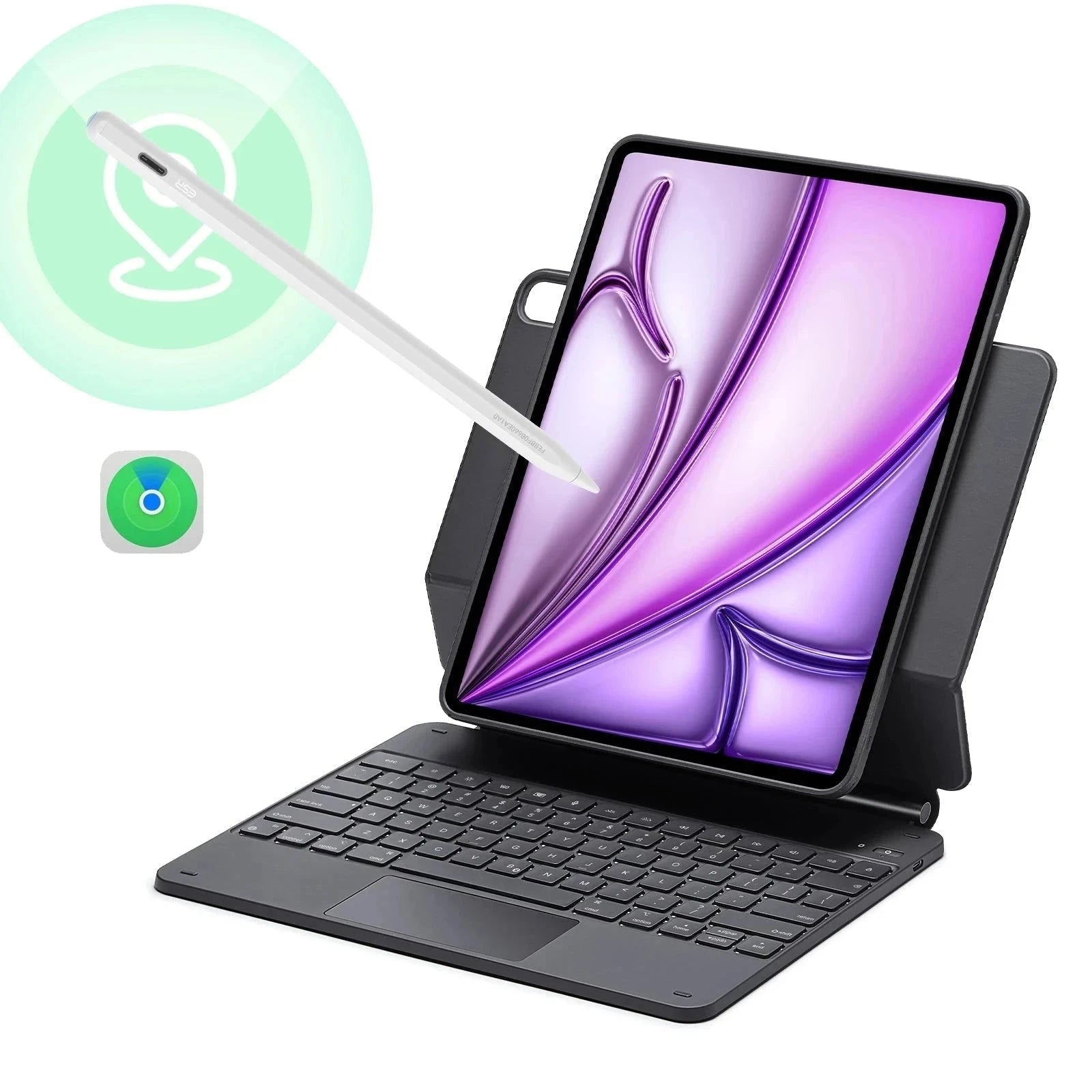 iPad Air 13ʺ (2024) Rebound Magnetic Keyboard Case 360 Pencil Bundle - US Layout-Black ESR ESR