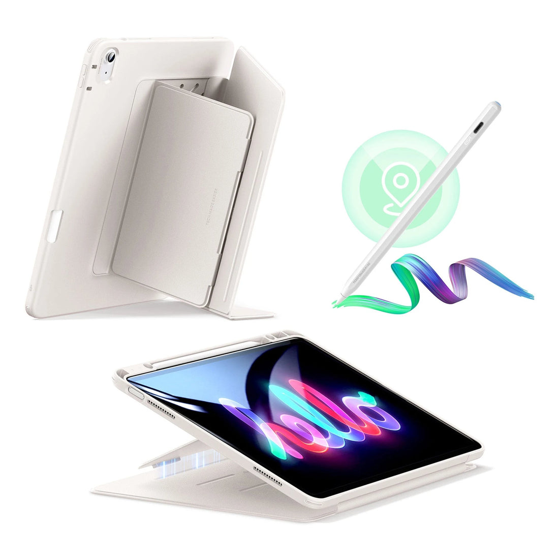 iPad Air 13" (M3) 2025 Bundle Flip Magnetic Case with Geo Digital Pencil- Starlight ESR ESR