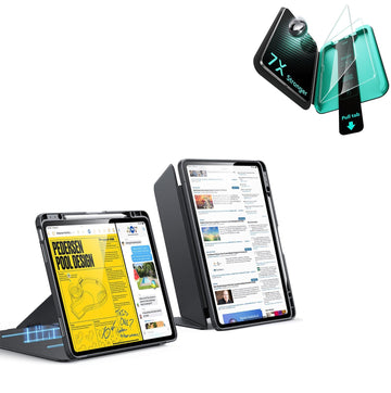 iPad Air 13" (M4) 2026 Bundle Flip Magnetic Case with Pencil Holder & Armorite® Protection - Black