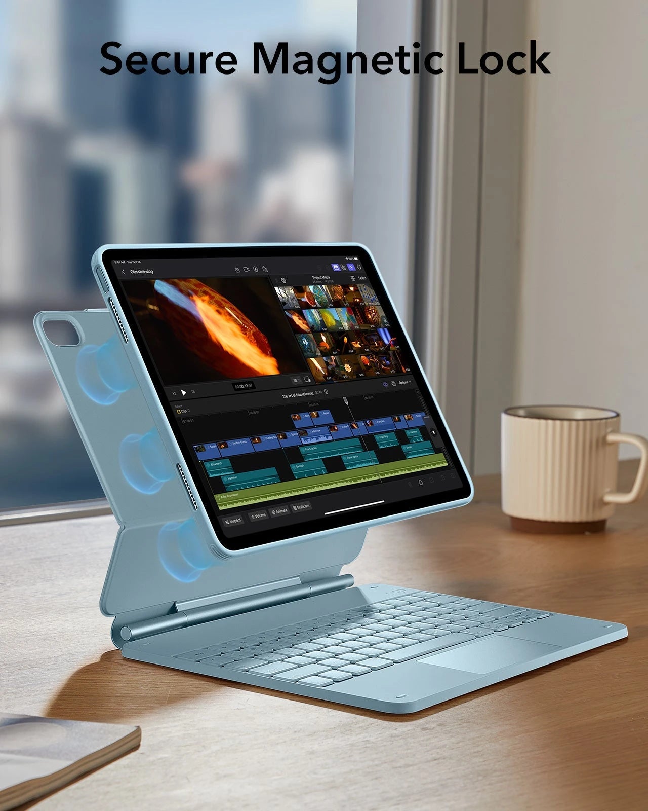 iPad Air 13" (M4) 2026 Bundle Rebound Magnetic Keyboard Case 360 & Digital Pencil-US Layout-Blue ESR ESR