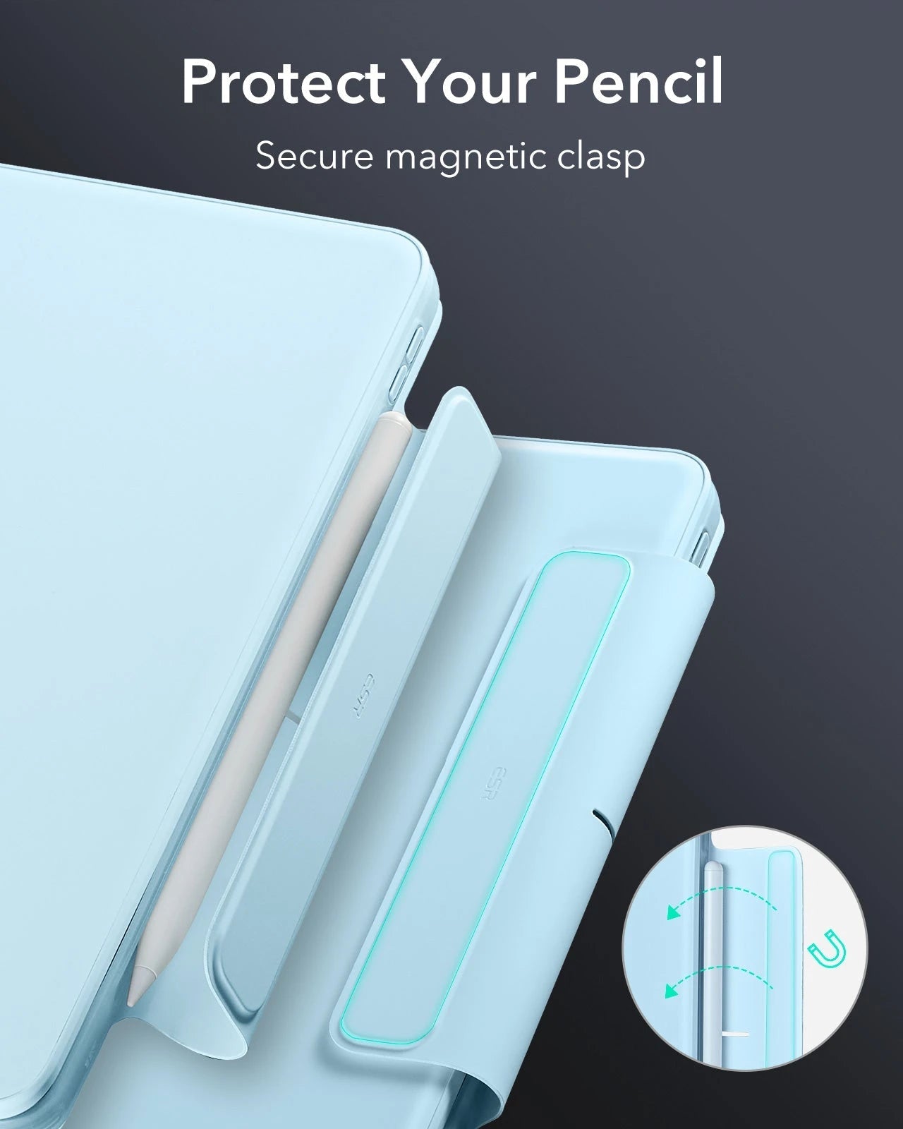 iPad Air 13" (M4) 2026 Bundle Rebound Magnetic Keyboard Case 360 & Digital Pencil-US Layout-Blue ESR ESR