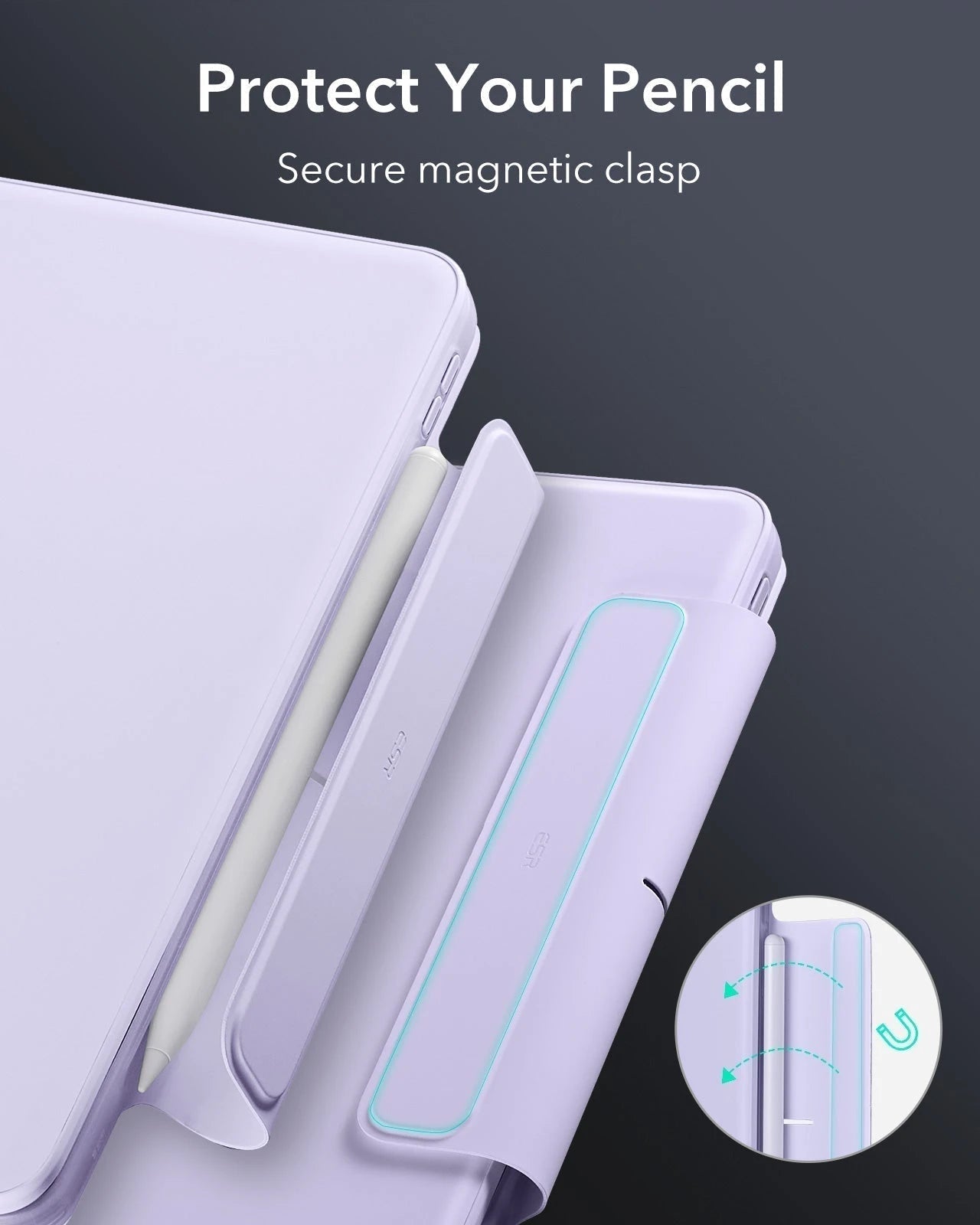 iPad Air 13" (M4) 2026 Bundle Rebound Magnetic Keyboard Case 360, Armorite & Paper-Feel Screen Protectors - US Layout-Purple ESR ESR