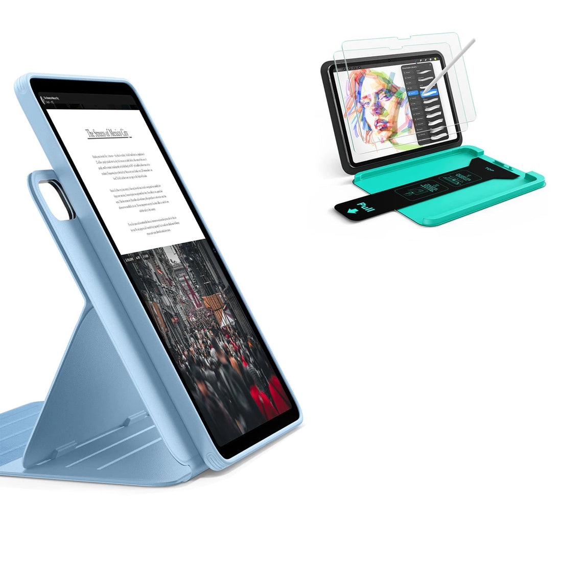 iPad Air 13" (M4) 2026 Bundle Shift Magnetic Case & Armorite® Paper-Feel Protection - Blue ESR ESR