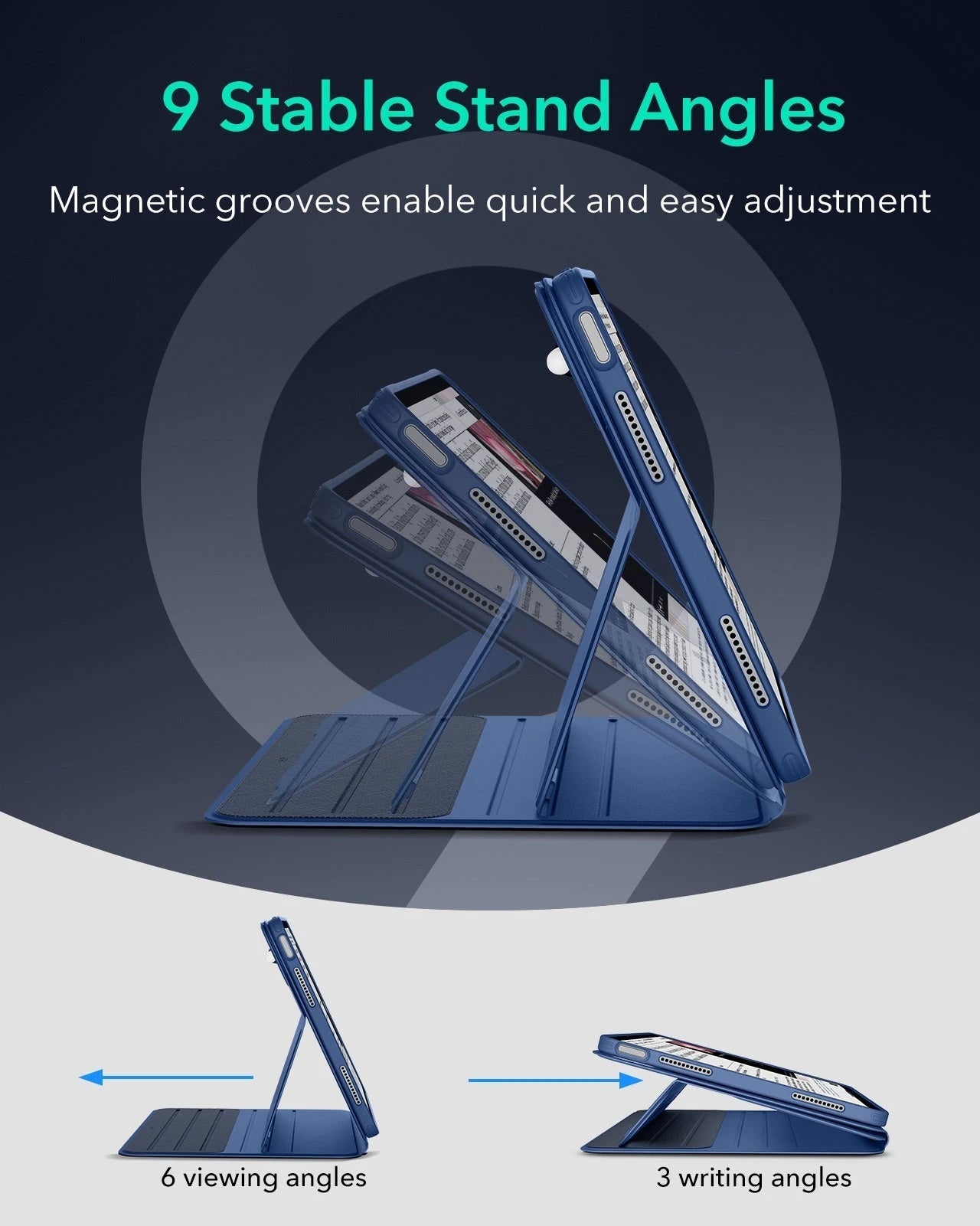 iPad Air 13" (M4) 2026 Bundle Shift Magnetic Case & Armorite® Protection - Navy Blue ESR ESR