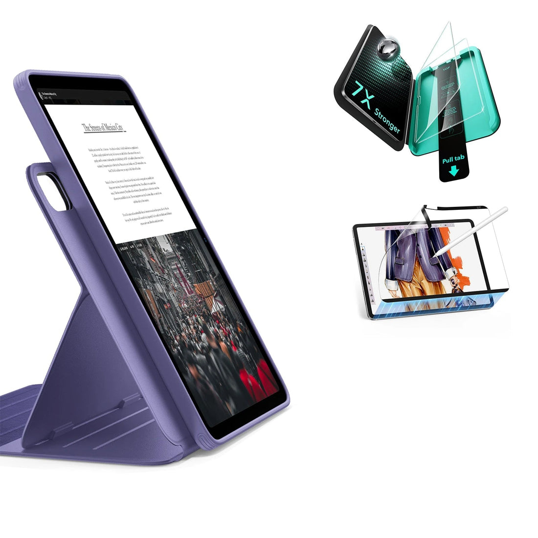 iPad Air 13" (M4) 2026 Bundle Shift Magnetic Case, Papel-Feel Magnetic & Armorite® Protection - Purple ESR ESR