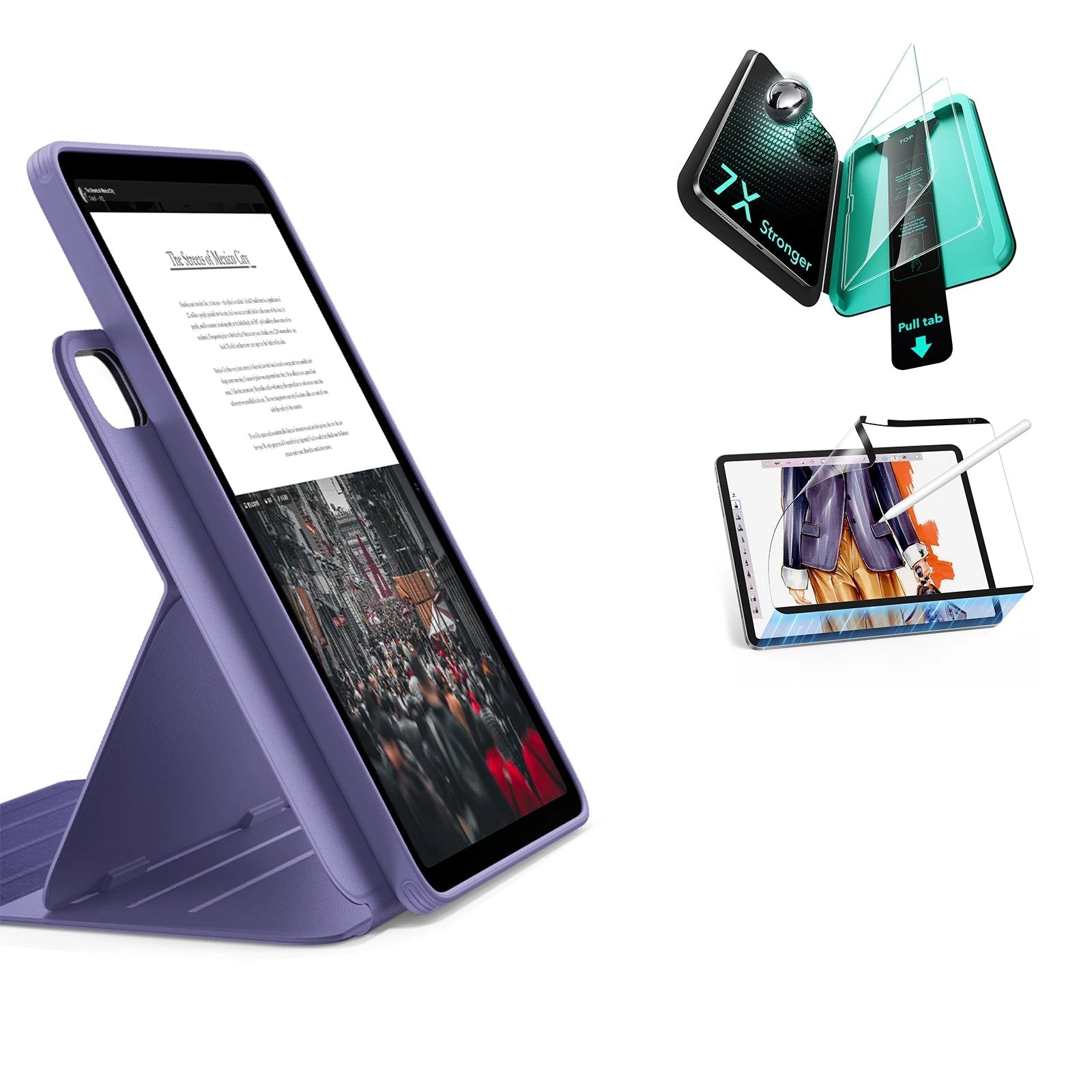 iPad Air 13" (M4) 2026 Bundle Shift Magnetic Case, Papel-Feel Magnetic & Armorite® Protection - Purple ESR ESR