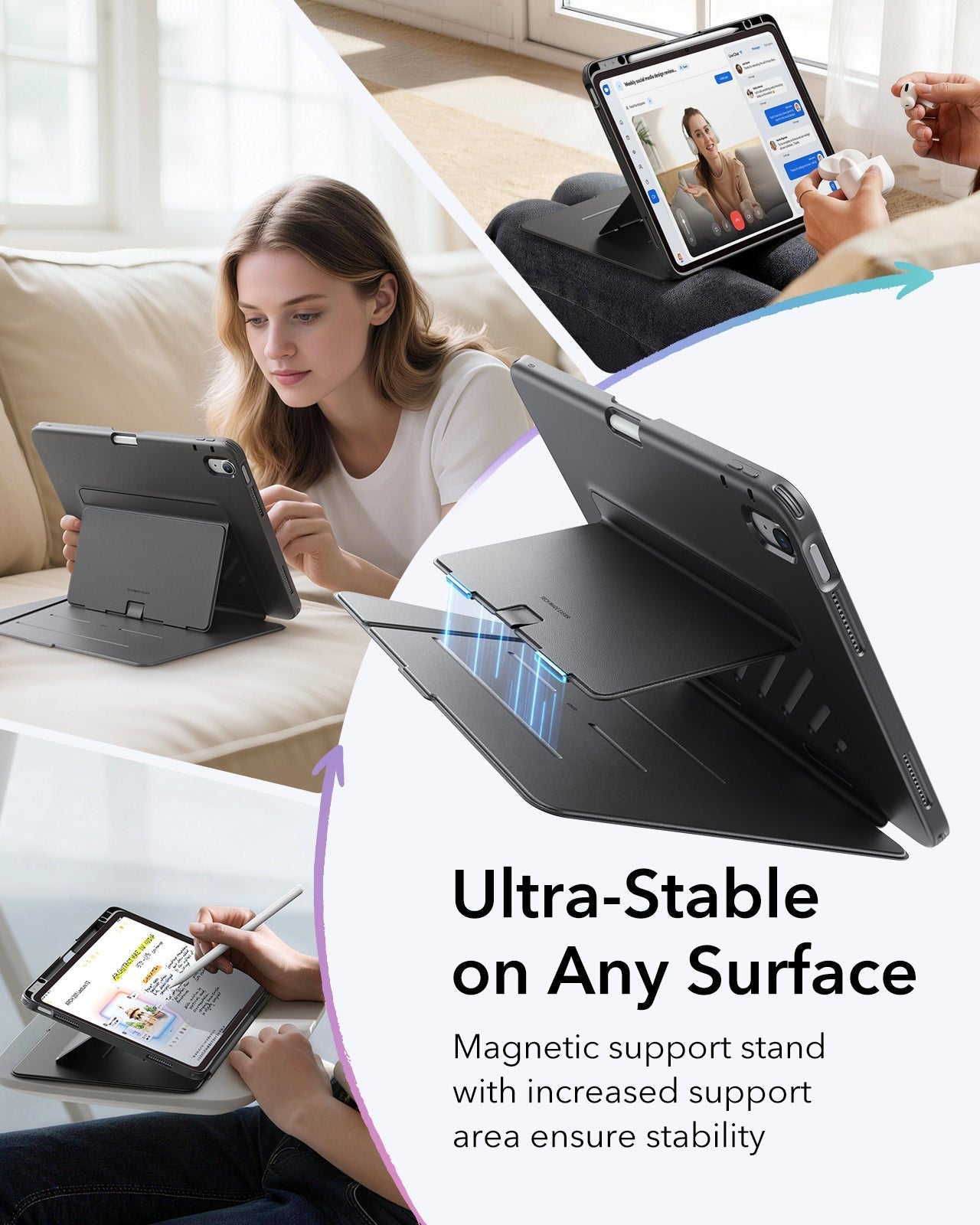 iPad Air 13" (M4) 2026 Flip Magnetic Case with Pencil Holder - Black ESR ESR