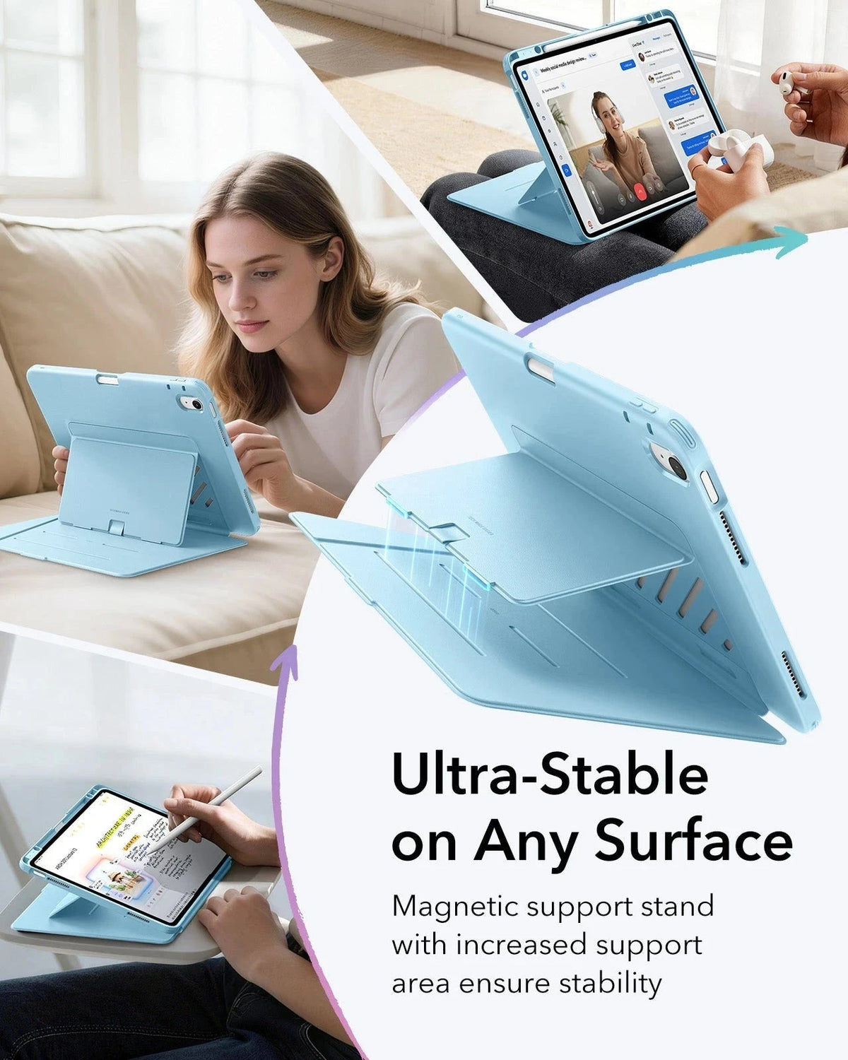 iPad Air 13" (M4) 2026 Flip Magnetic Case with Pencil Holder - Sky Blue ESR ESR