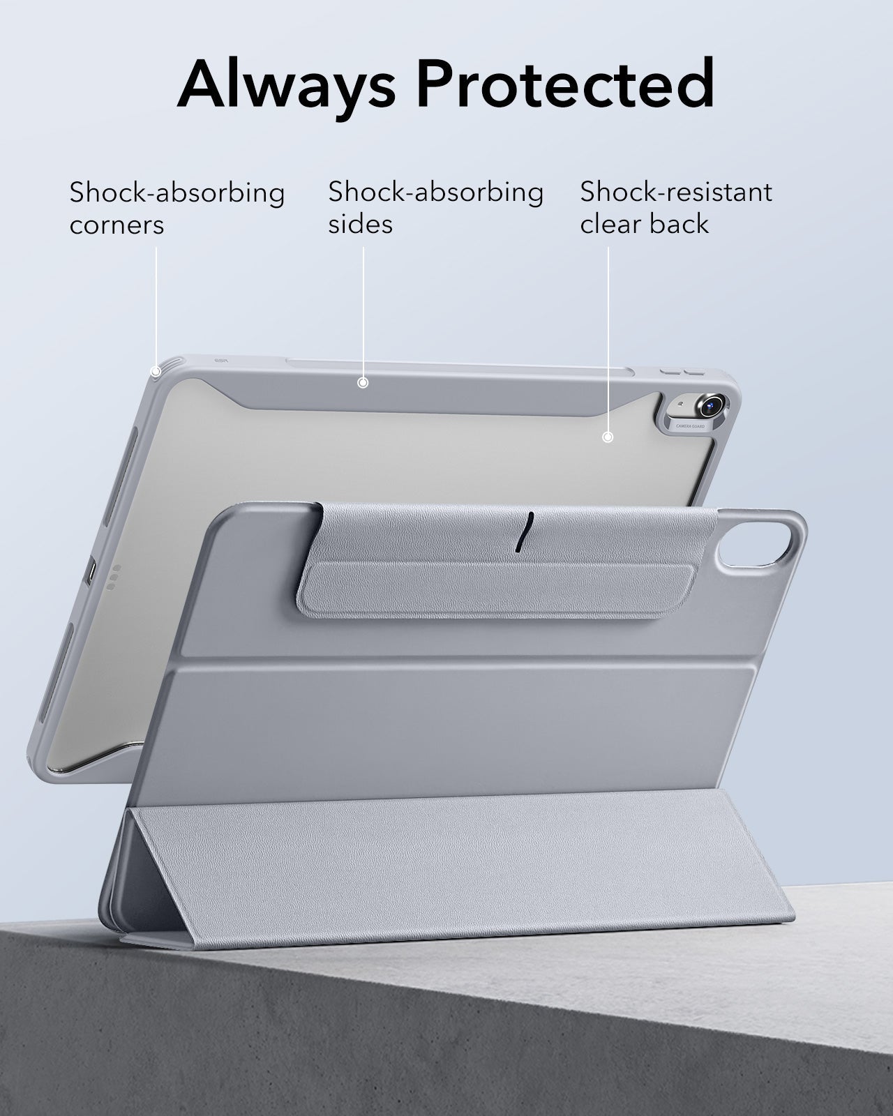 iPad Air 13" (M4) 2026 Rebound Hybrid Case 360 - Grey ESR ESR