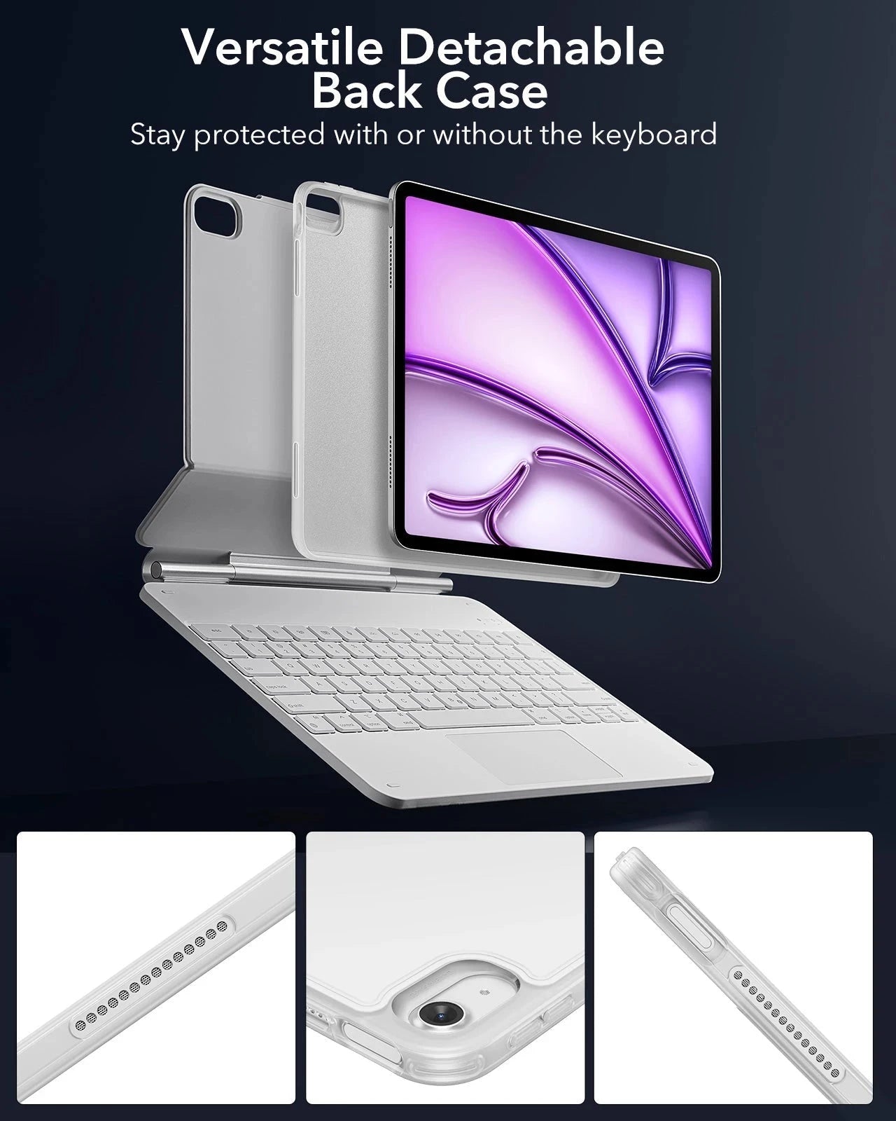 Rebound Folio Keyboard Case for iPad Air 13-inch (M4) 2026 -Versatile detachable  back case