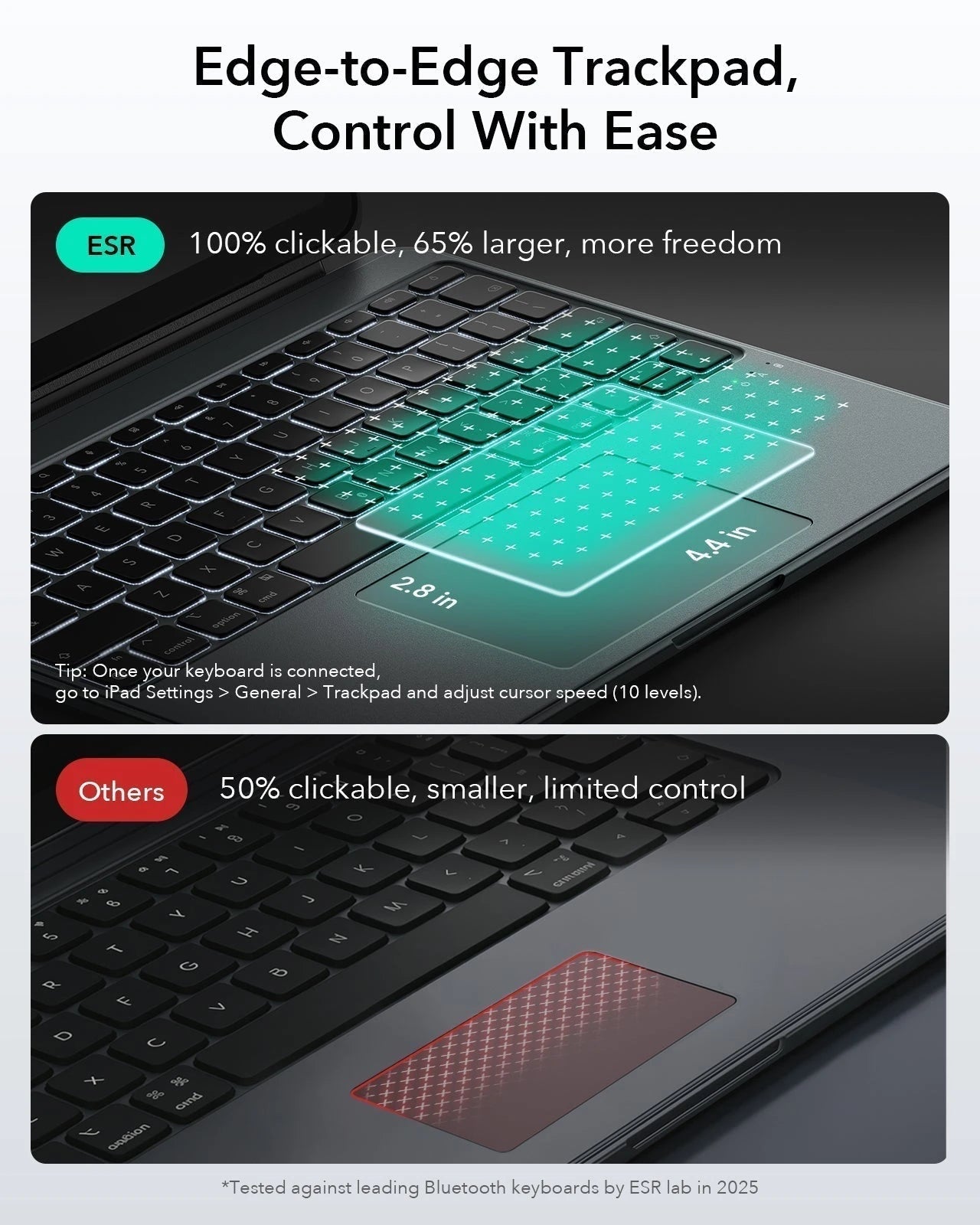 iPad Air 13" (M4) 2026 Shift Keyboard Case with Detachable-edge to edge trackpad，control with ease