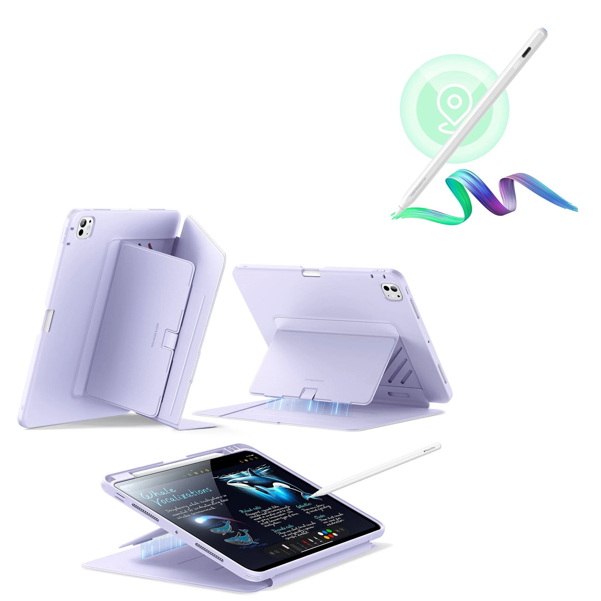 iPad Pro 11″ (2024) Flip Magnetic Case with Pencil Bundle - Purple ESR ESR