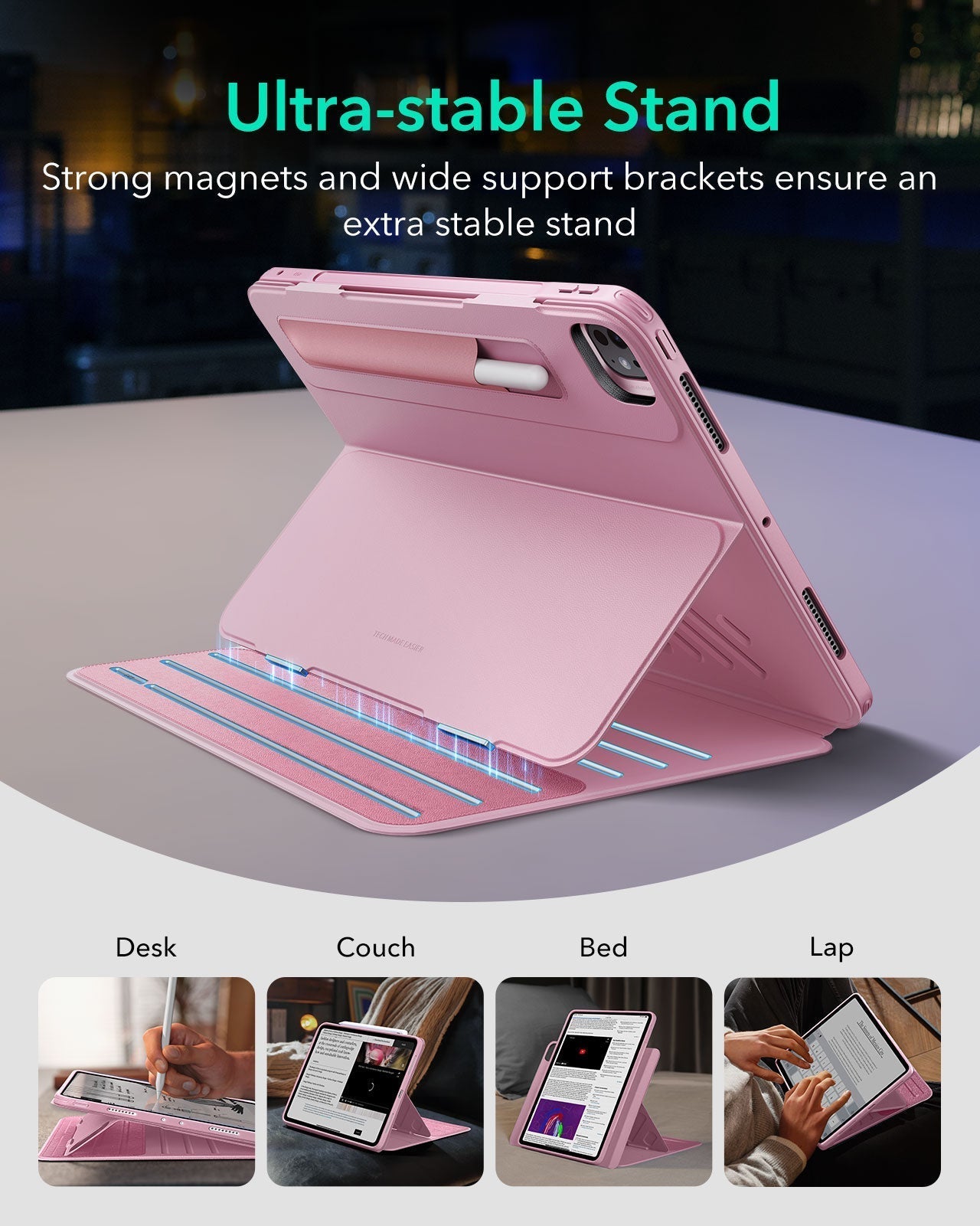 iPad Pro 11" (2025) Bundle Shift Magnetic Case & Armorite® Paper-Feel Protection - Pink ESR ESR